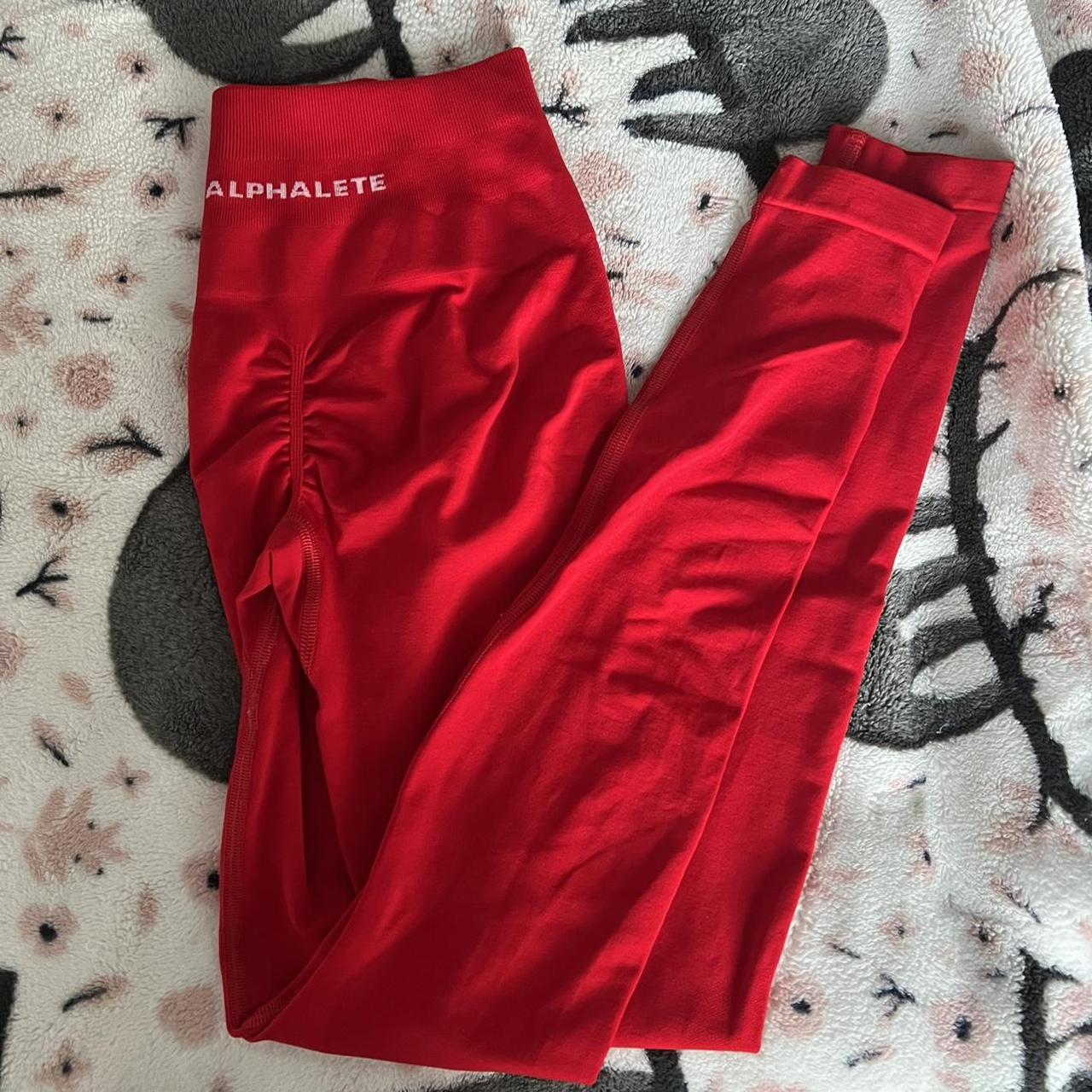 Alphalete Women's Red Leggings Depop
