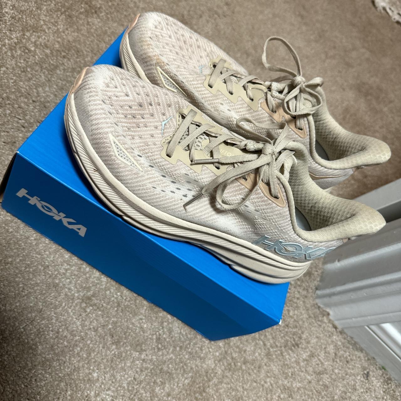 Hoka pink shoes Worn a couple times If washed they... Depop