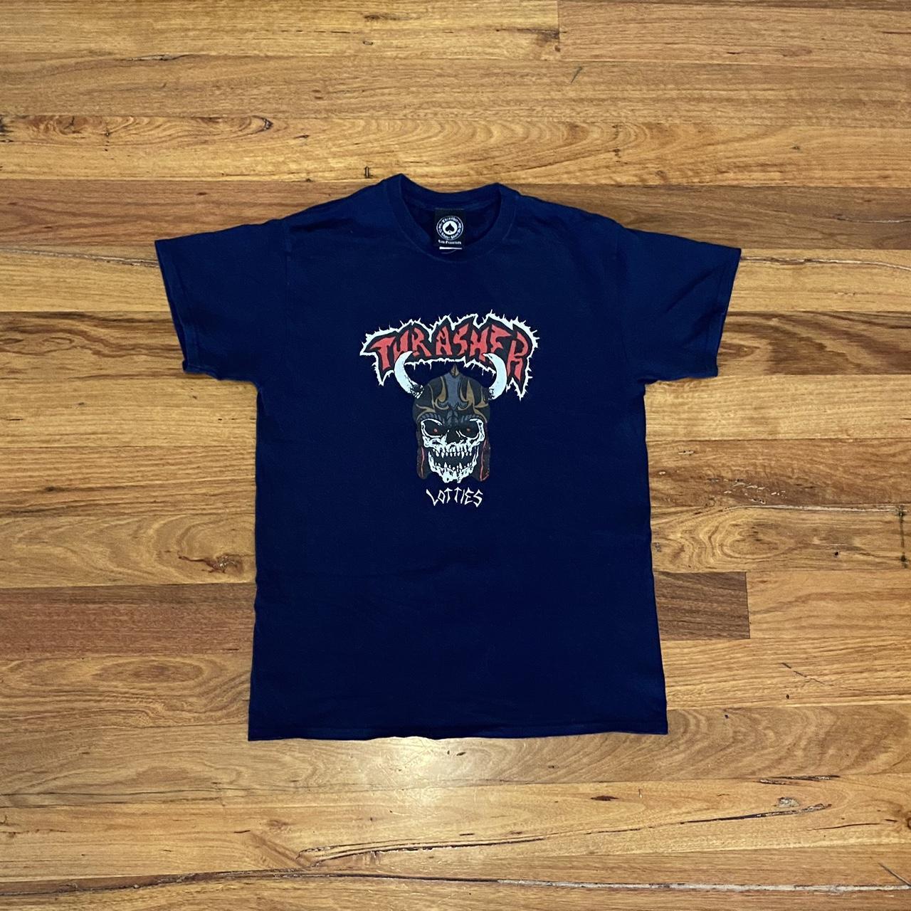 Navy Blue Thrasher T-Shirt Never Worn, In Excellent... - Depop