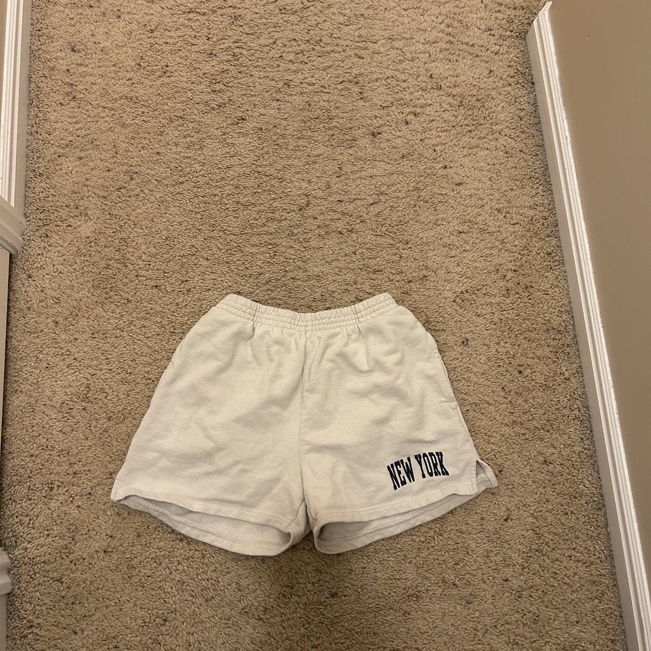 Brandy Melville Women's Grey and White Shorts Depop