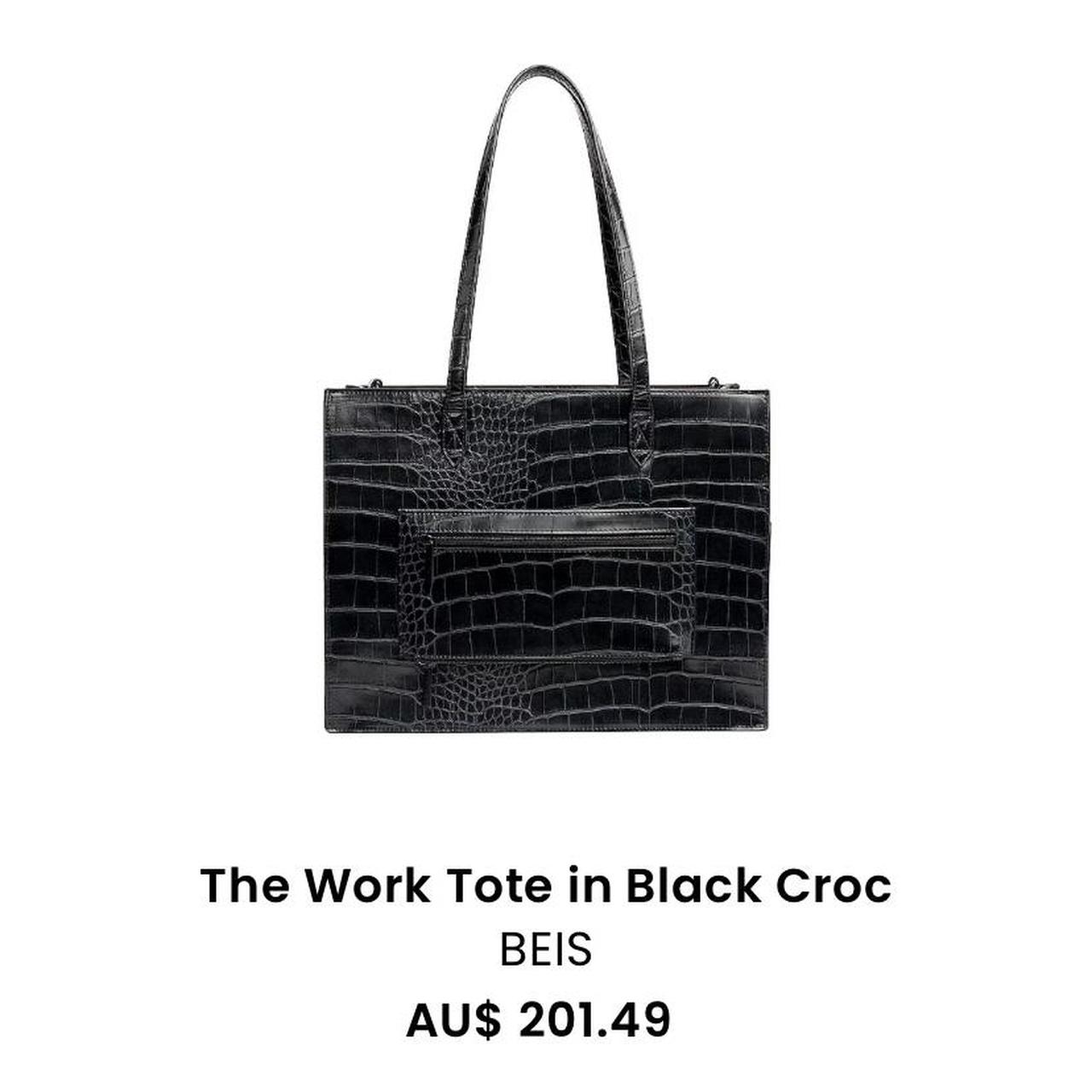 BÉIS - The Work Tote top (Black Croc)