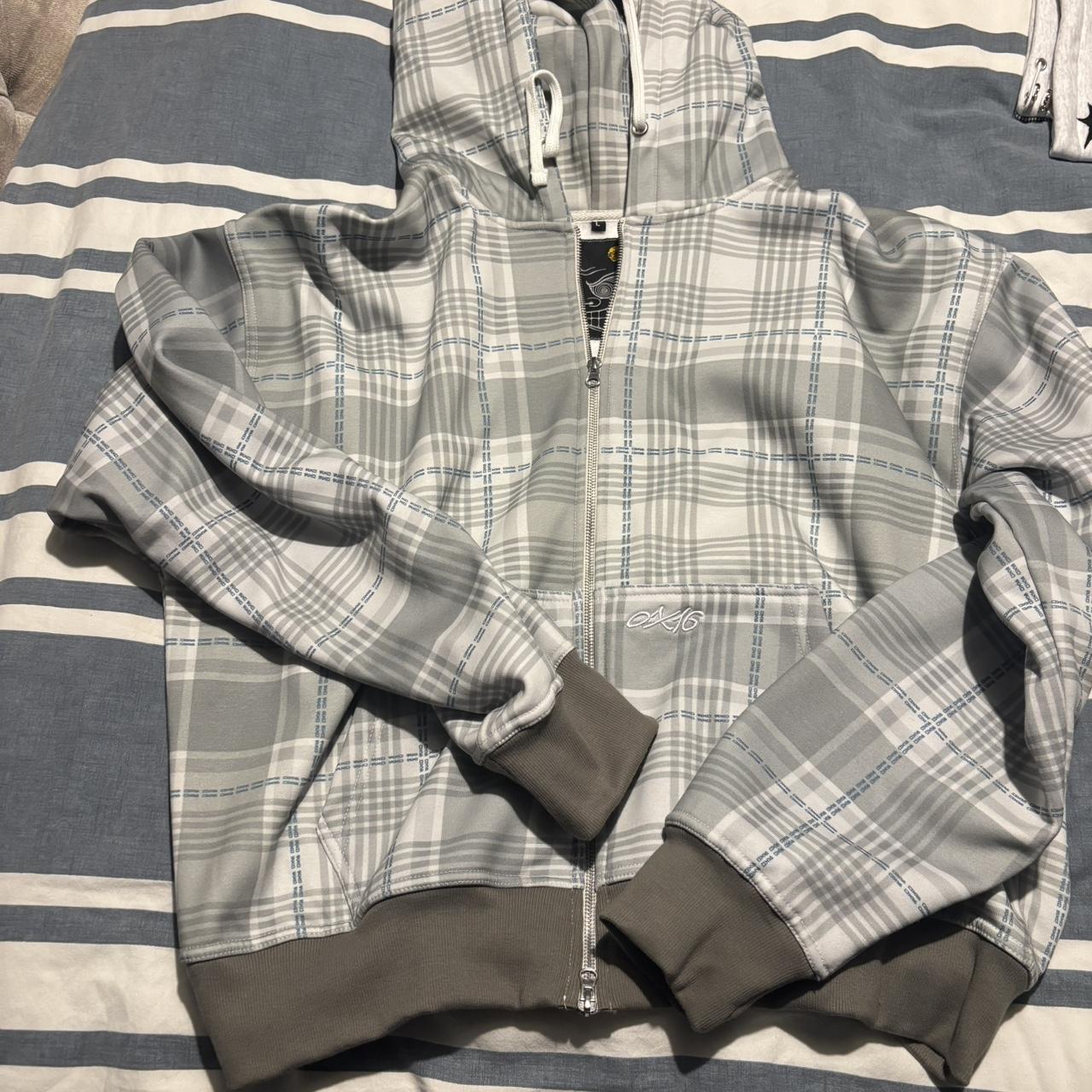 IDA Grey Zip Up Hoodie Embroidered logo on the | Depop