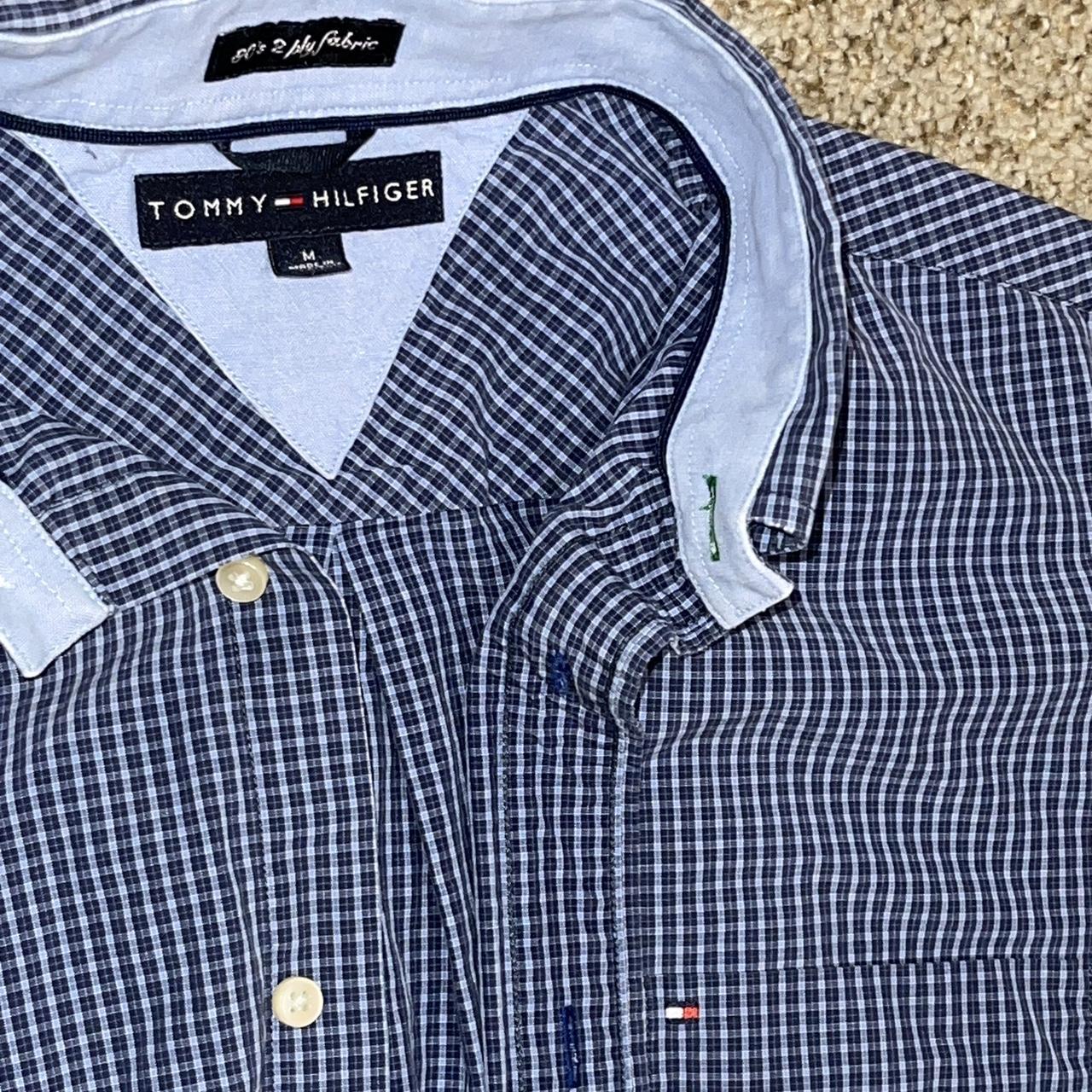 Tommy Hilfiger Men's Blue and Navy Shirt | Depop