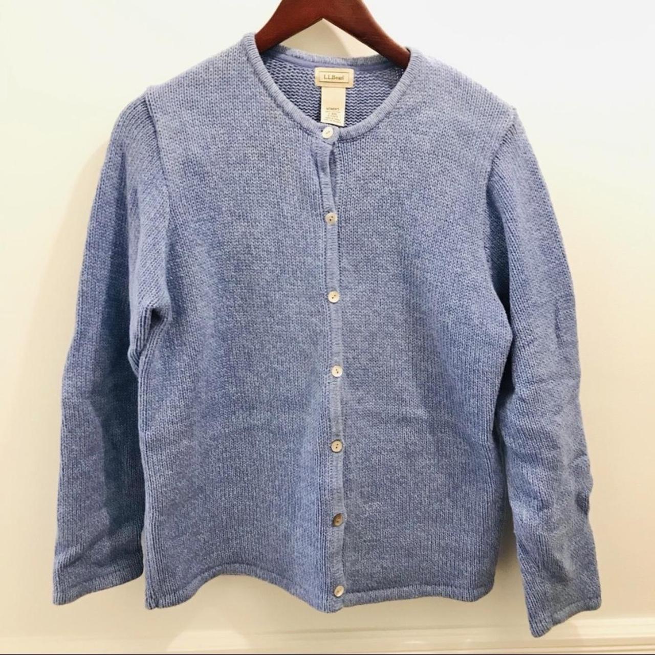 L.L.Bean Women's Blue Cardigan | Depop