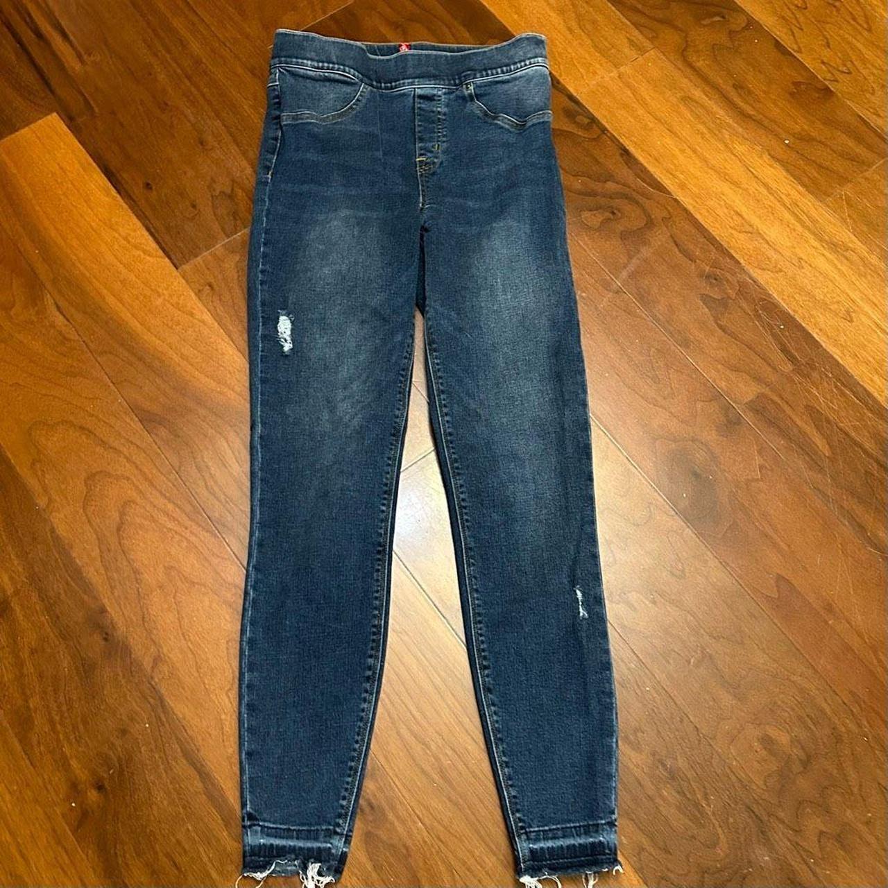 Spanx Distressed Ankle Skinny Pull On Jeans Medium - Depop