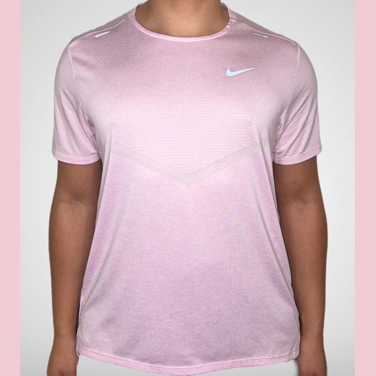 Nike Men's Dri-Fit Rise 365 Short Sleeve Running T-Shirt, XL, Active Pink