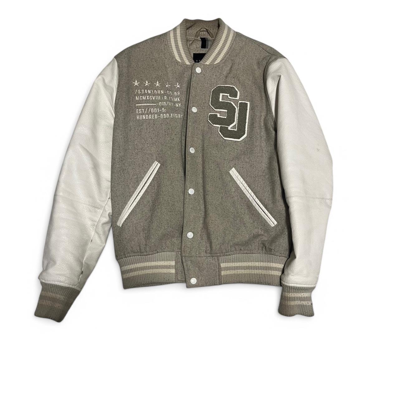 Sean John Men's Varsity Jacket Grey/Brown S – Sean John