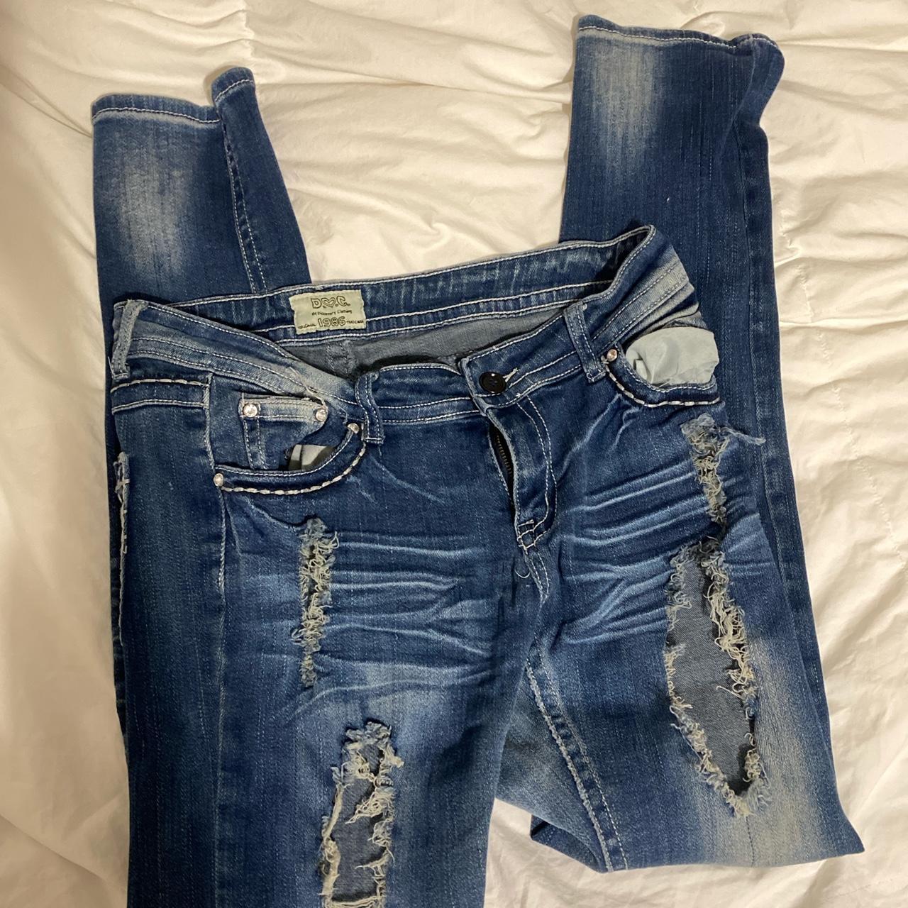 Y2K Skinny Ripped Jeans #Y2K #SkinnyJeans... - Depop