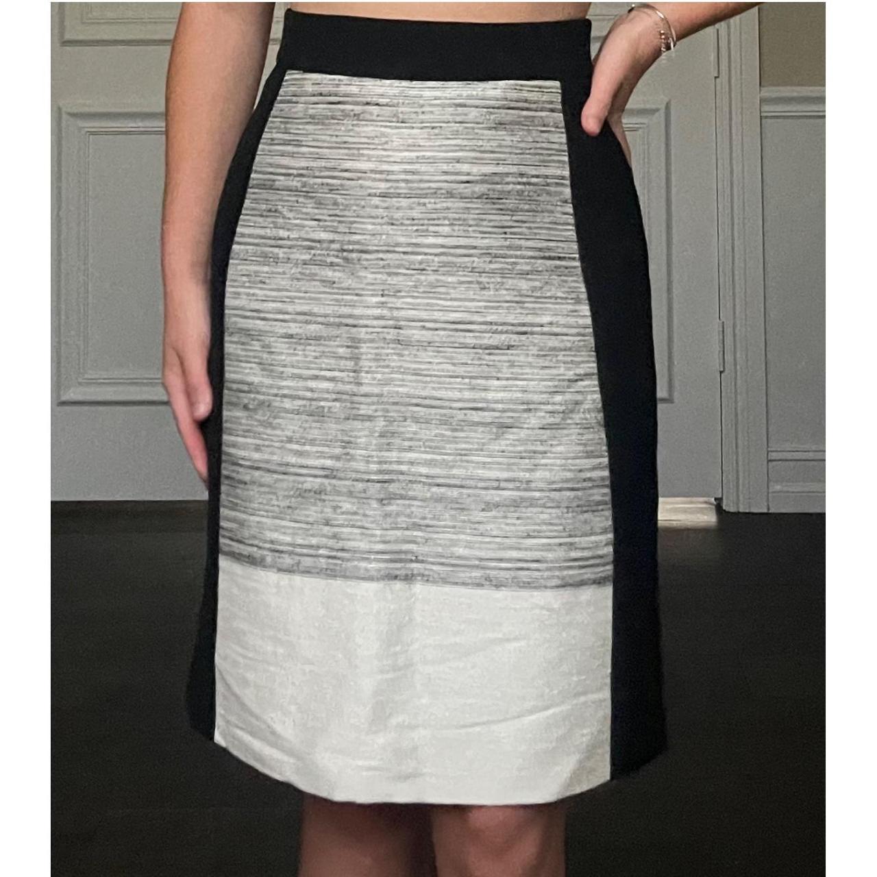 Hugo Boss Women's Black and Grey Skirt Depop