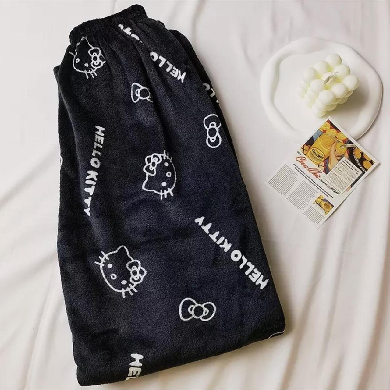 Black Hello Kitty Pajama Pants 🐈‍⬛💕 #hellokitty... - Depop