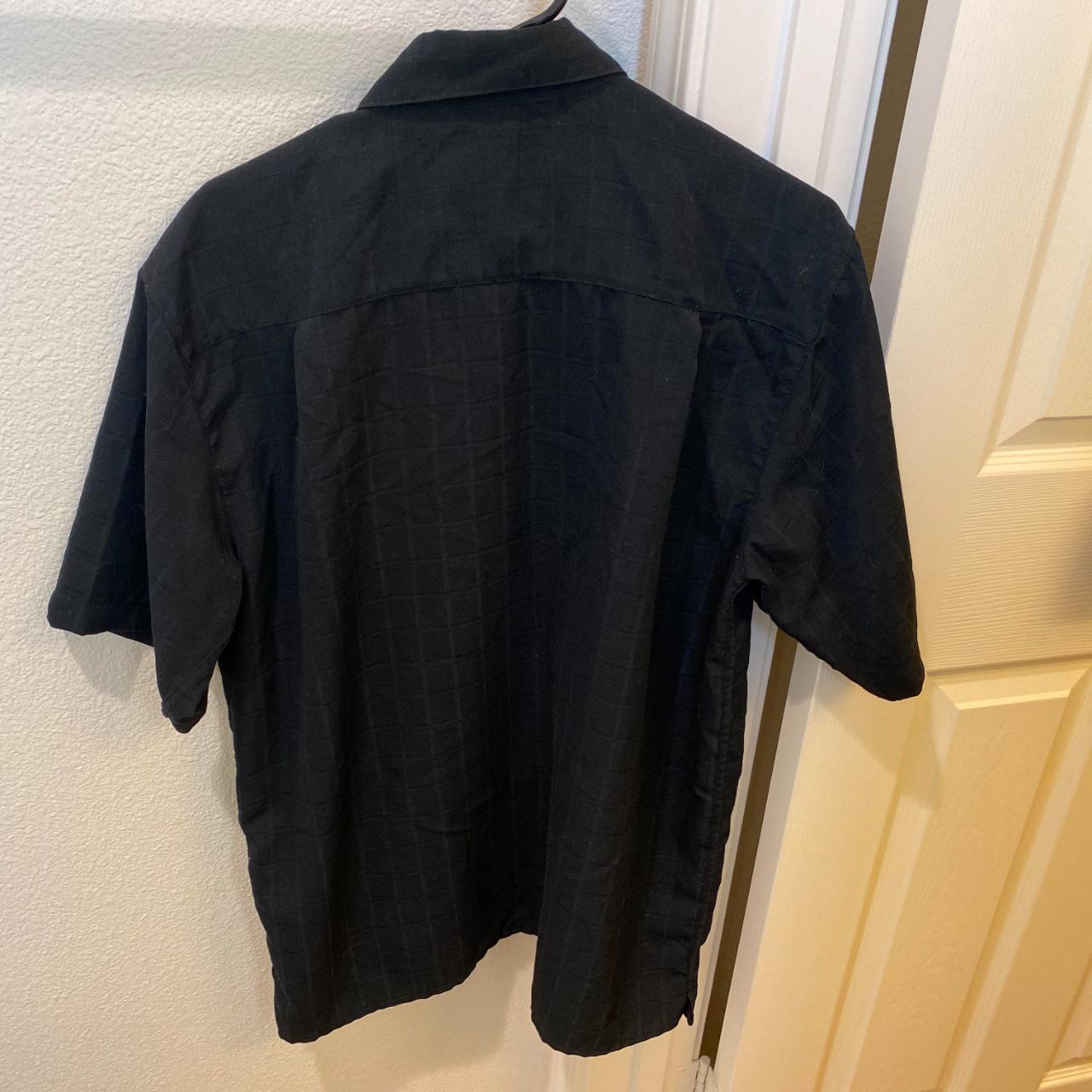 Black Sueded Microfiber Buttoned Down Shirt Size Large - Depop