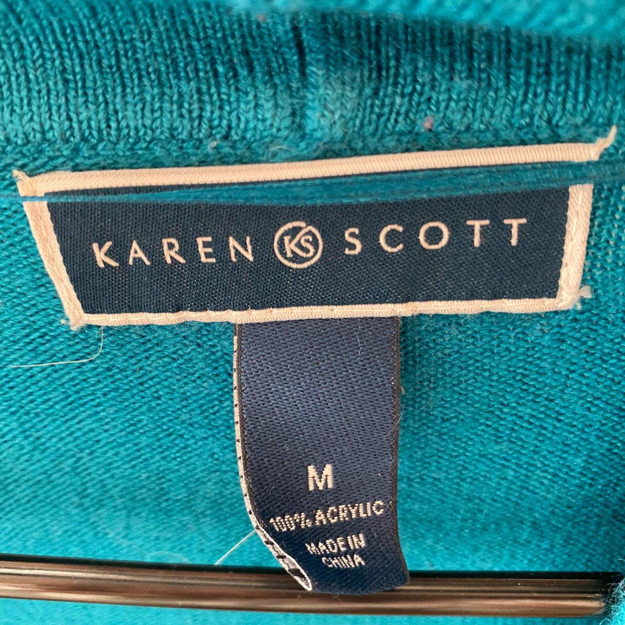 Karen Scott Turquoise Cardigan Size Medium - Depop