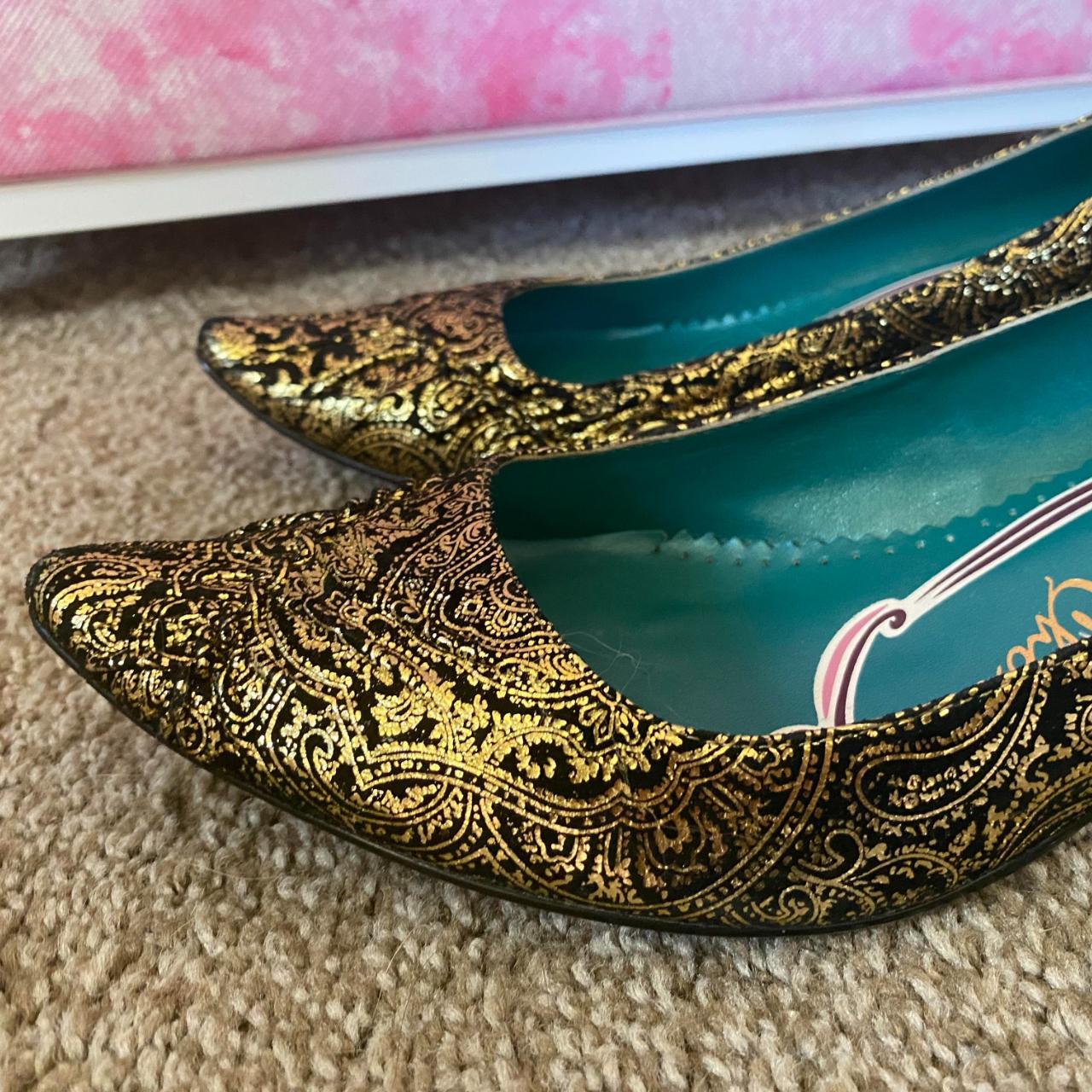 Irregular Choice Gold Flecked Heels Size 38 which is... - Depop