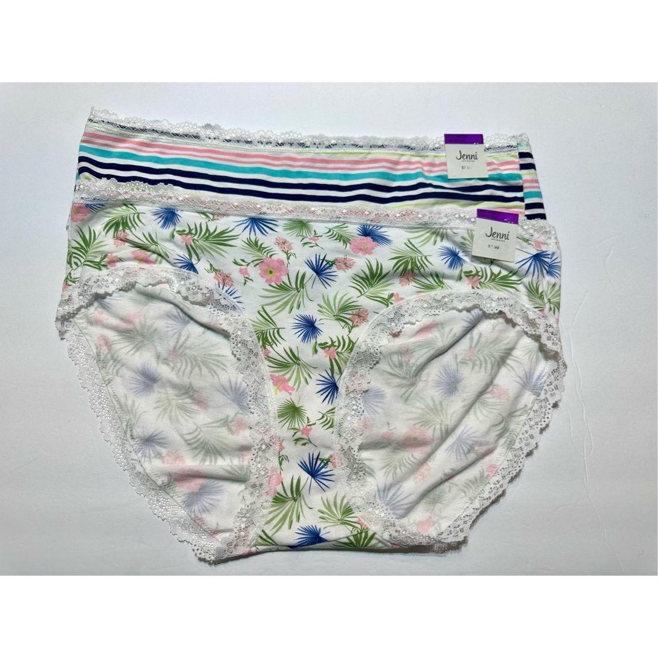 Jenni Intimates hipster panties in white pink blue - Depop