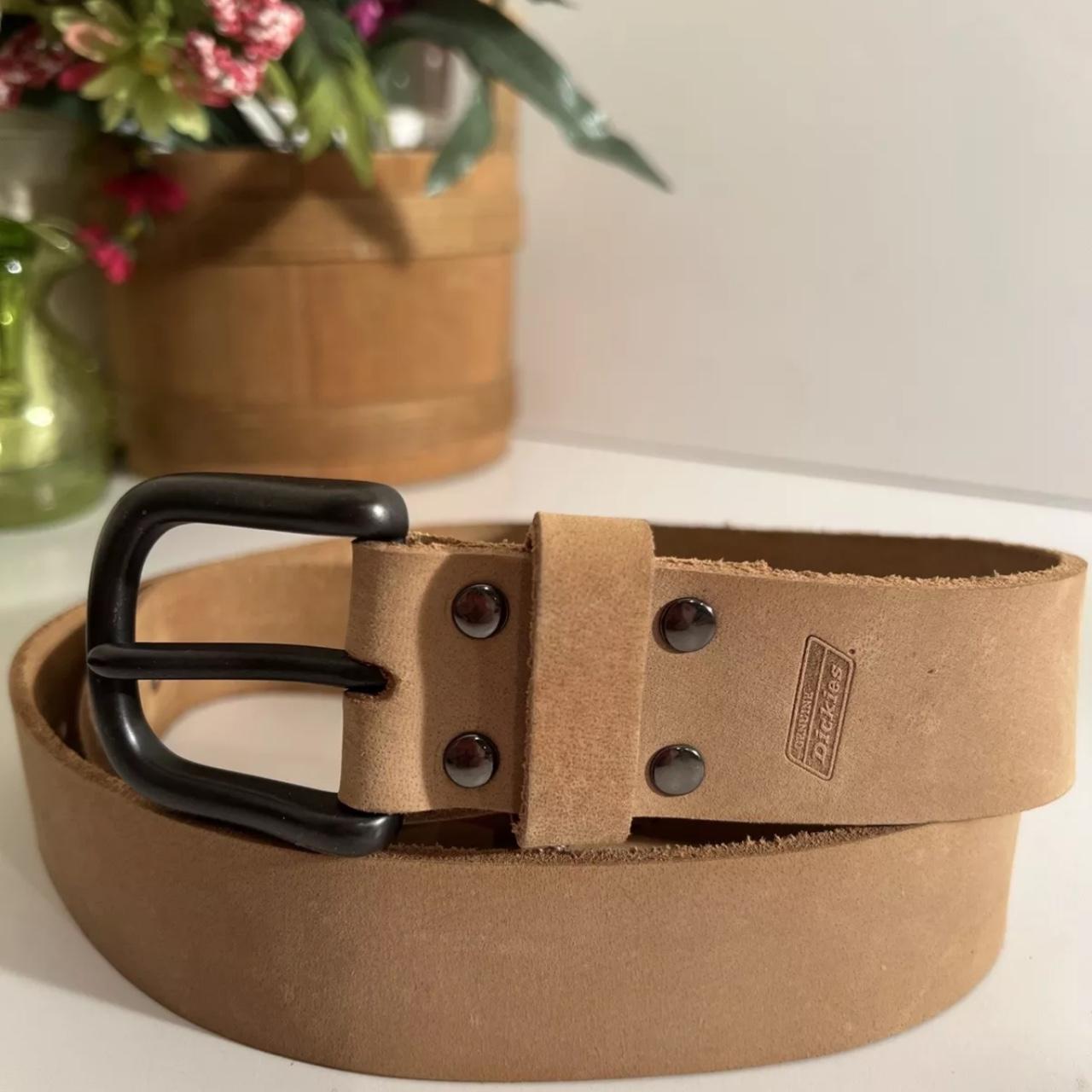 Genuine Dickies Tan Belt - Genuine Leather - Men's | Depop