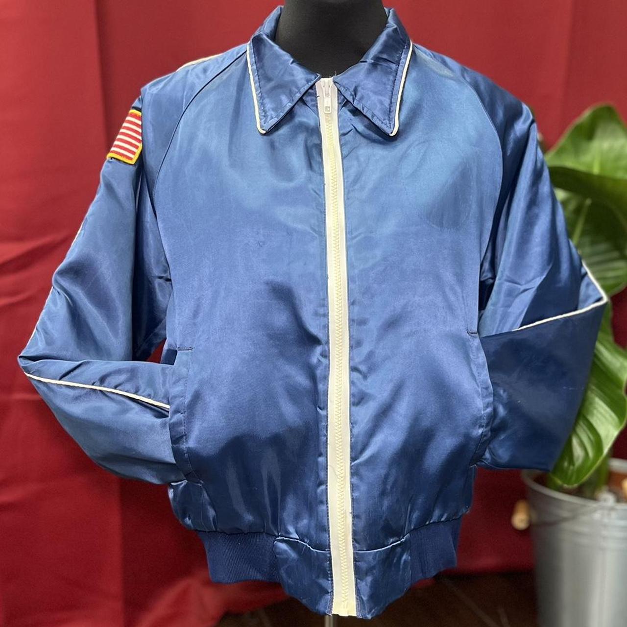 1980s Satin Bomber by “Horizon Sportswear INC”... - Depop