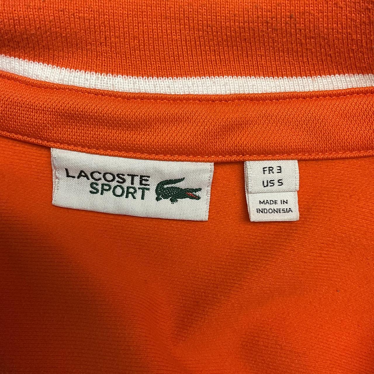 Orange Lacoste Zip up Track jacket sz... Depop