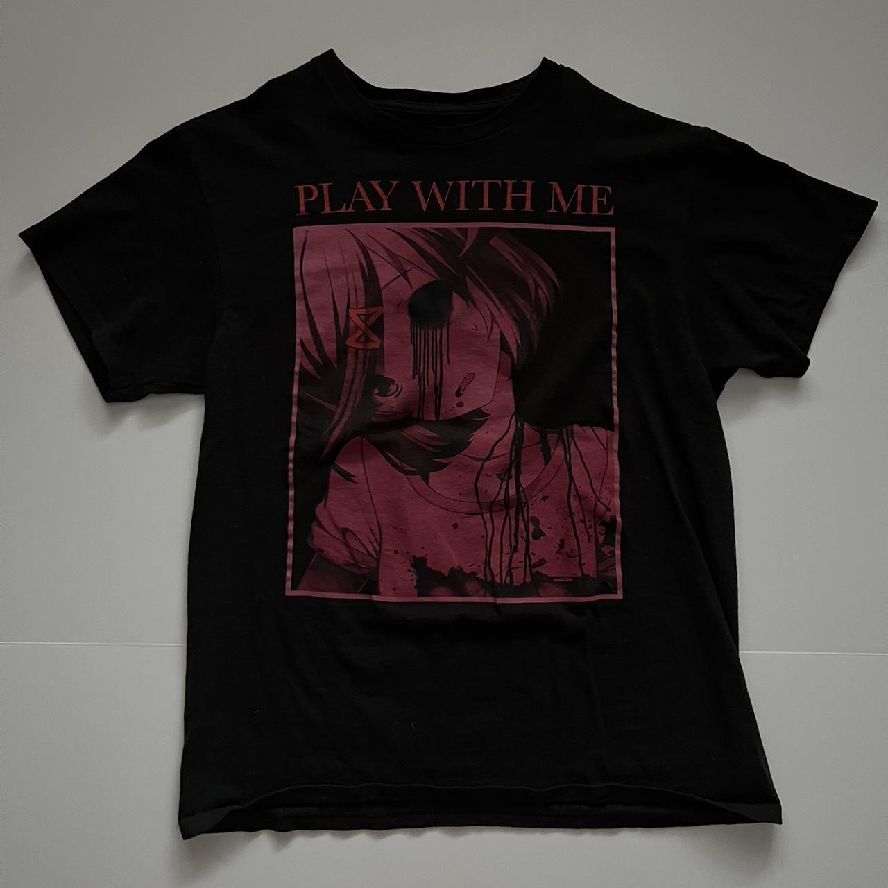 Doki Doki Literature Club Natsuki Play With Me Adult Med Black T Shirt  Anime