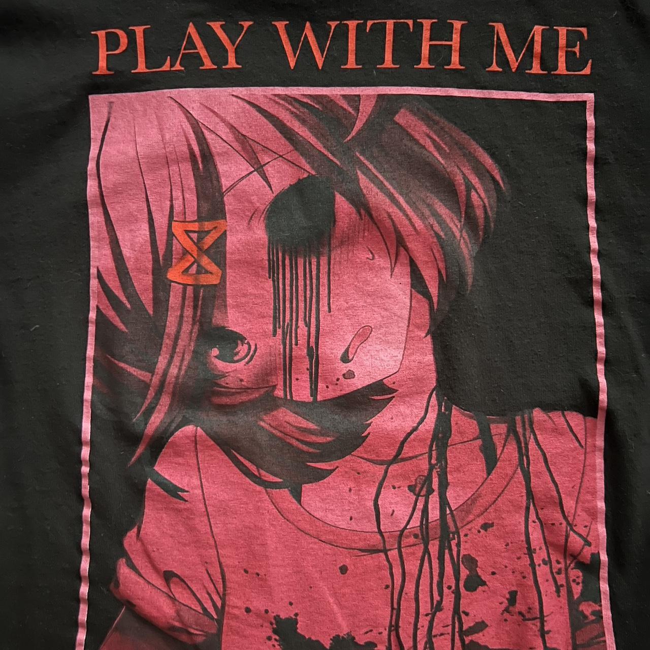 Doki Doki Literature Club Men's Play with Me T-Shirt Medium Black Natsuki  Horror