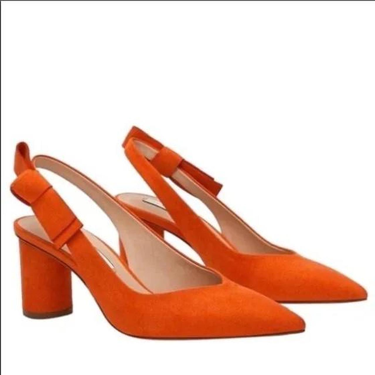 Zara clearance orange shoes