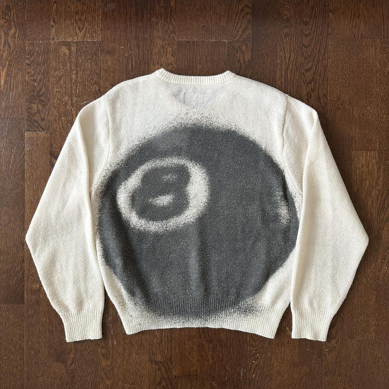 Stussy 8 Ball Spray Knit Sweater - Ivor ✓... - Depop