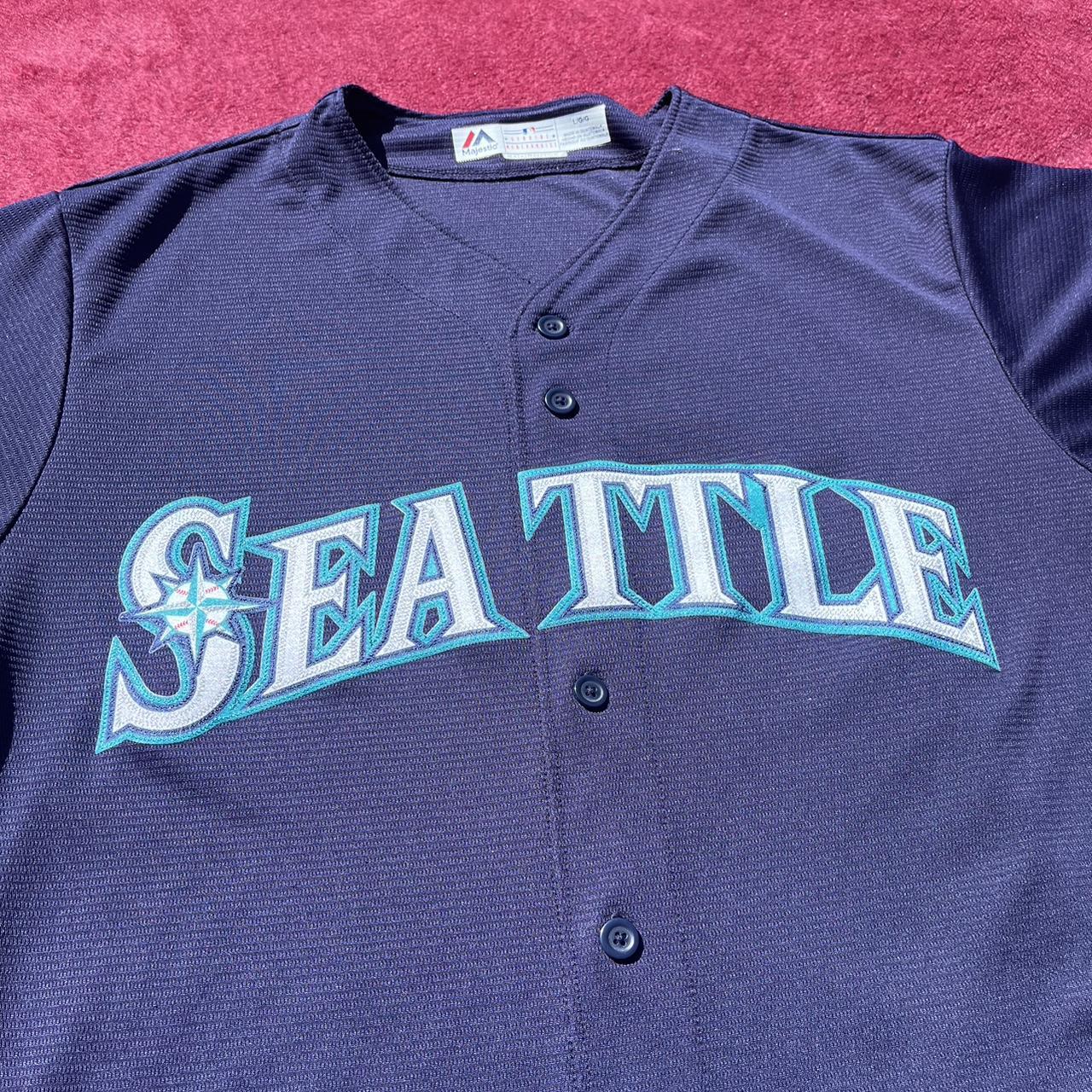 Vintage Seattle Mariners Jersey XL Navy Multicolor - Depop