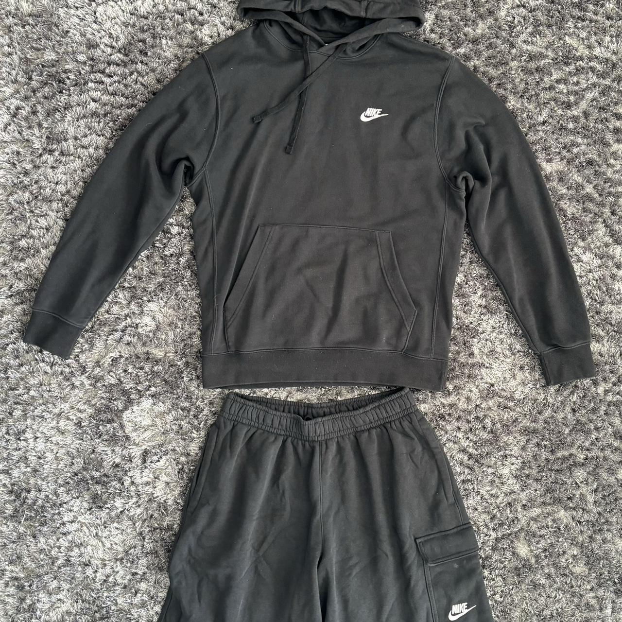 Nike Swoosh Black Hoodie Cargo Shorts Set Both. Depop