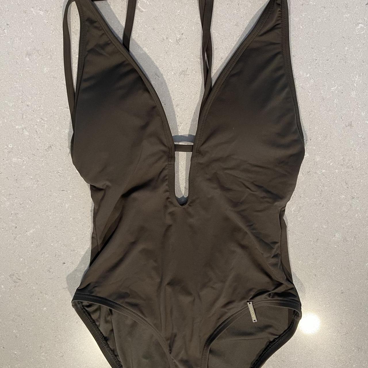 Vince Camuto Swim One Piece Bathing Suit -Olive... - Depop