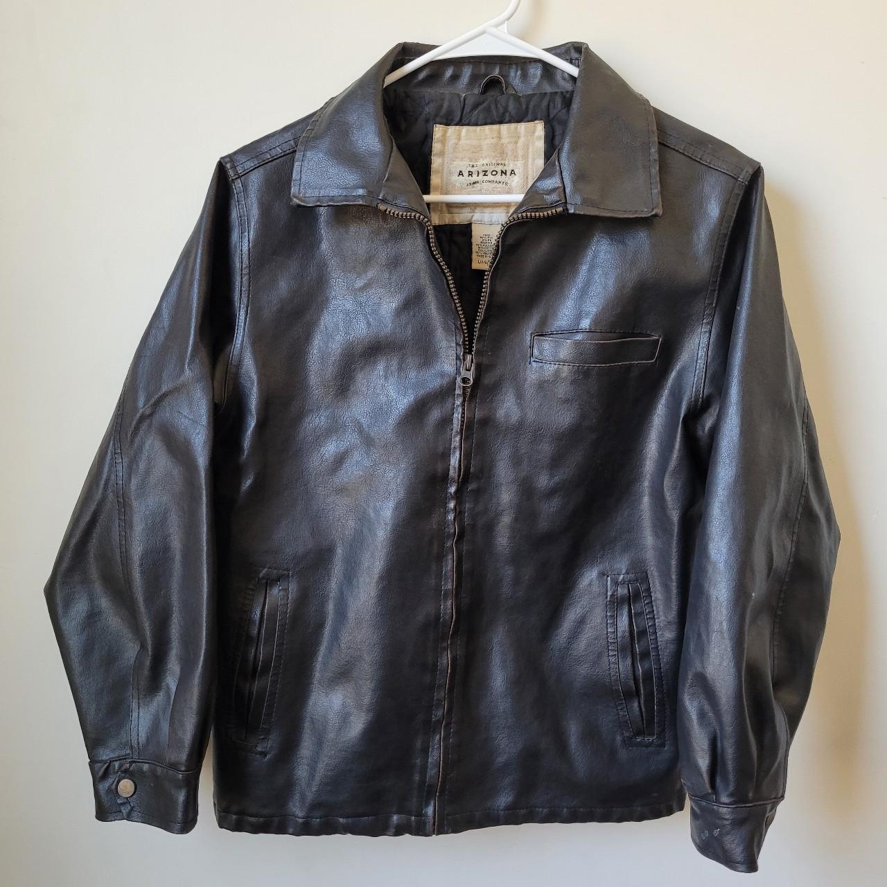 Vintage Arizona leather jacket Size L (14/16) I... - Depop