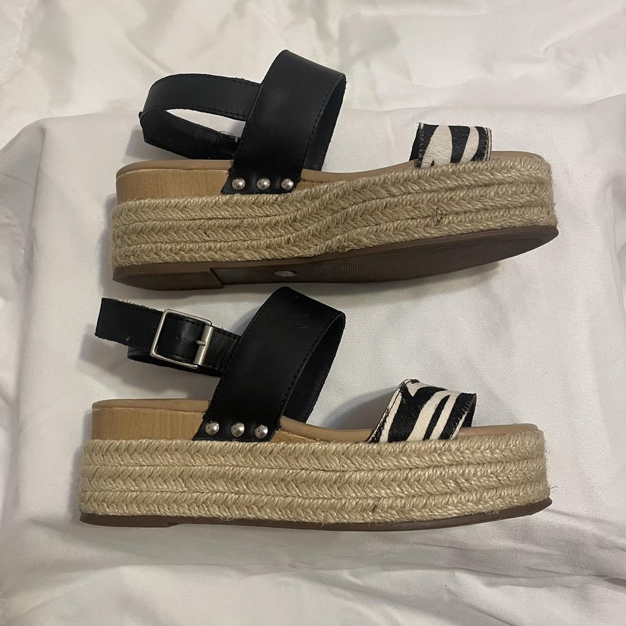 Steve Madden Women's Black and White Espadrilles | Depop