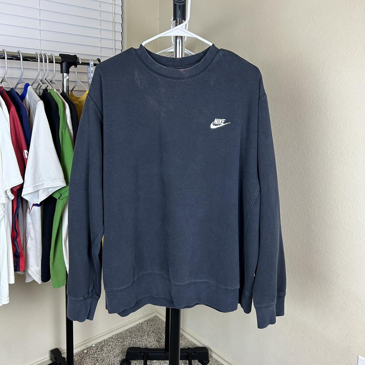 Y2K Nike Black Essential mini swoosh Sweatshirt... - Depop