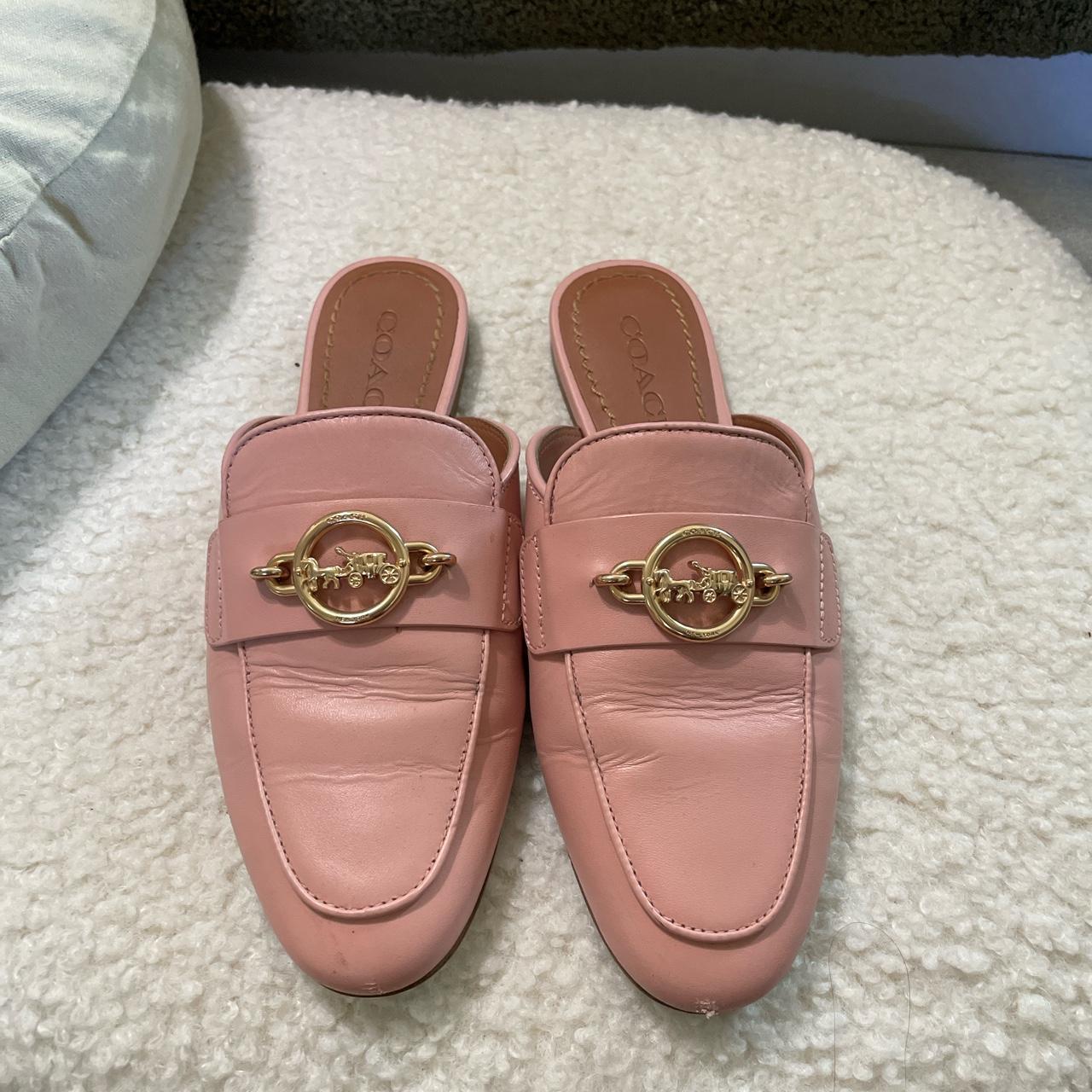 Coach Loafers pink Size 6 2 scuffs on tip of shoes Depop