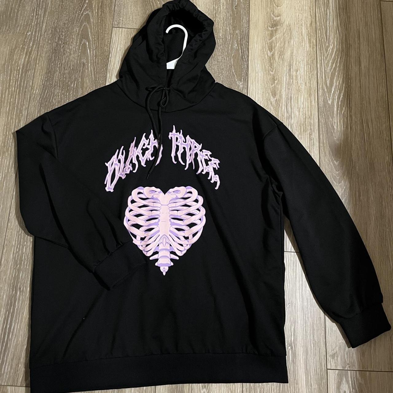 Skeleton Heart Black Hoodie (Free Shipping) - Depop