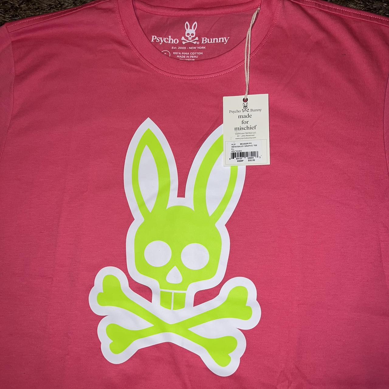 Psycho Bunny Men's Pink T-shirt (2)