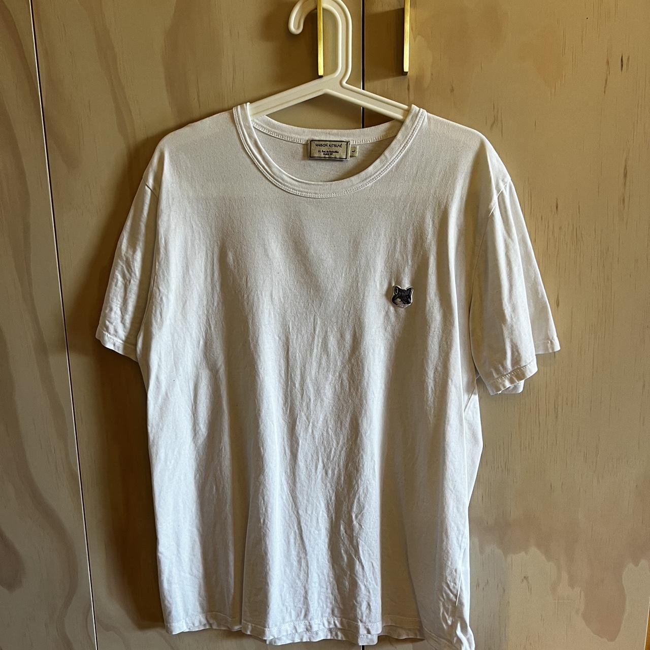 Maison Kitsuné Fox Head Patch T-Shirt - Depop