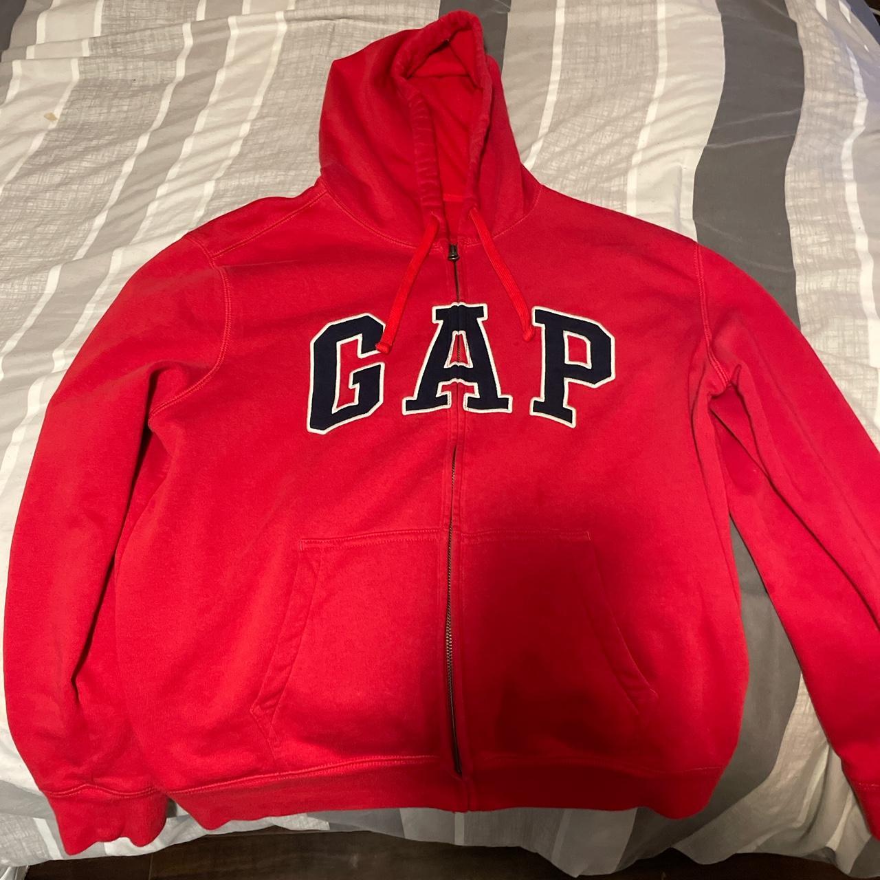 Gap Men's Red Hoodie | Depop