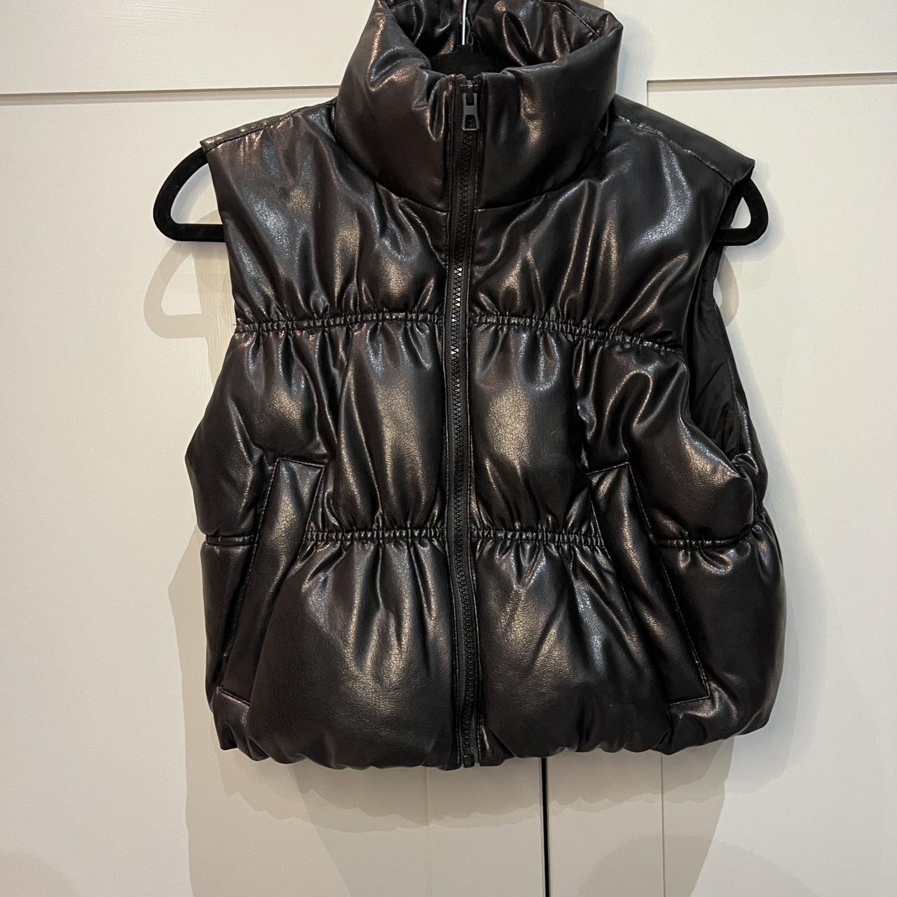 Gilet Hm Leather Puffer Short Puffer Black Puffer Jacket Women&