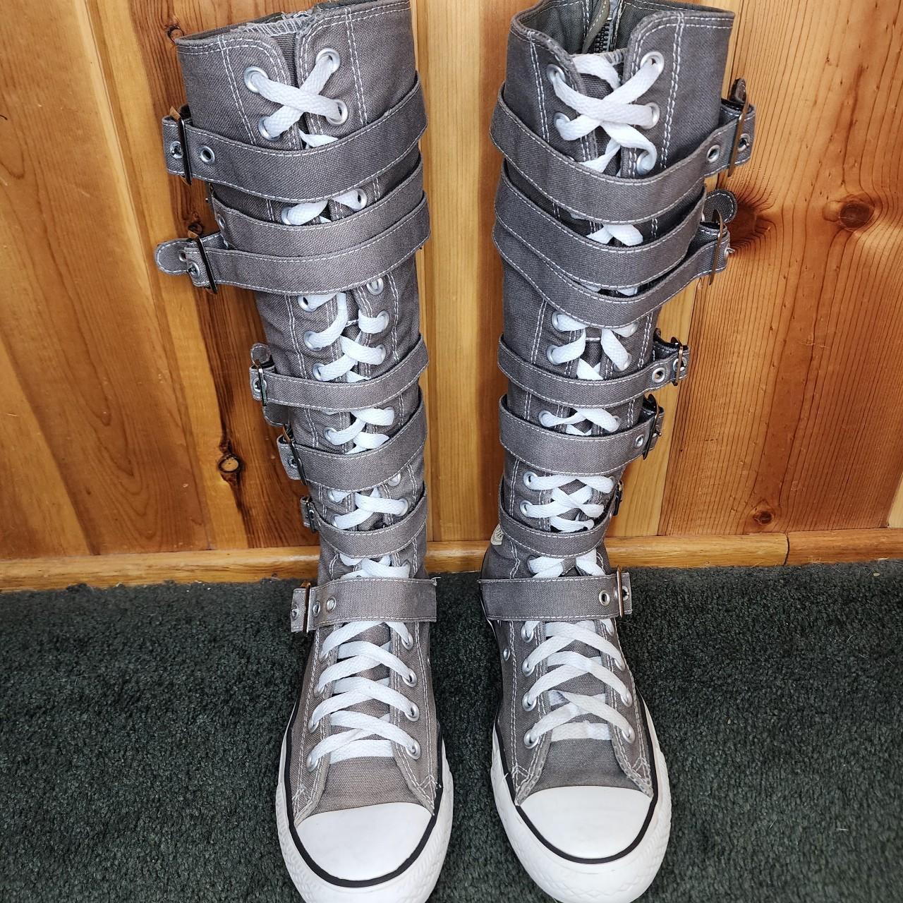 Knee high converse cheap with buckles and straps