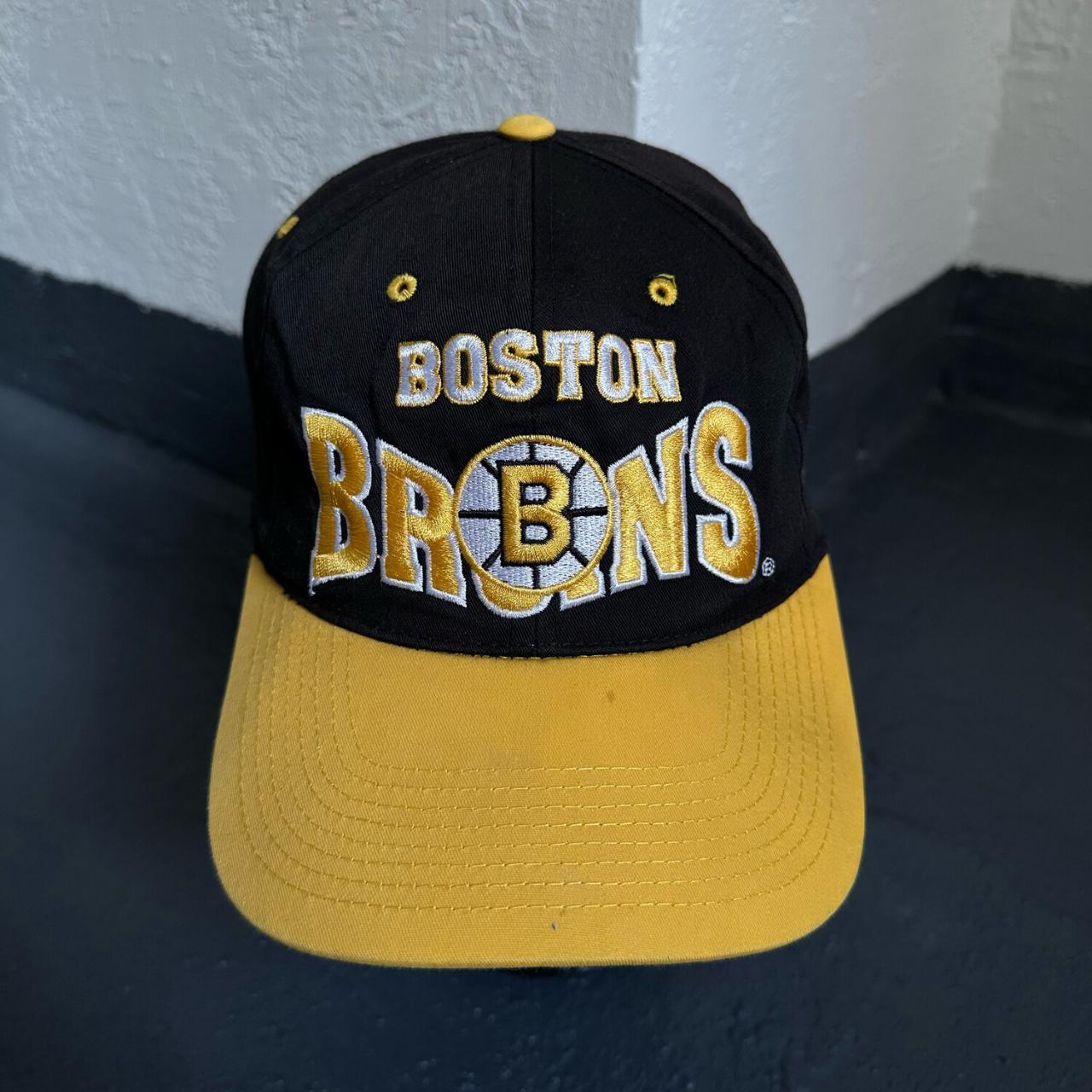 Boston Bruins Curved Adjustable Strapback - Depop