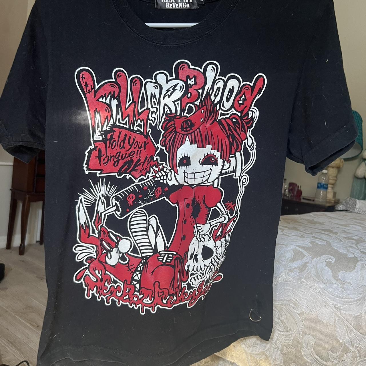 DOMREBEL Women's Black and Red T-shirt