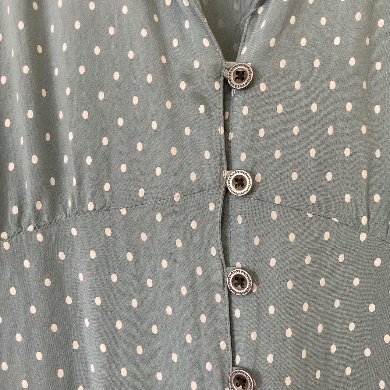 Kimchi Blue Urban Outfitters blue and white polka... - Depop