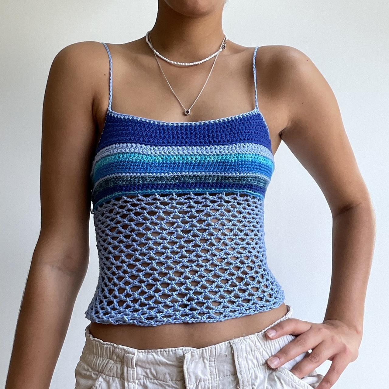 Made to order crochet mesh top :) Can do any colour... - Depop