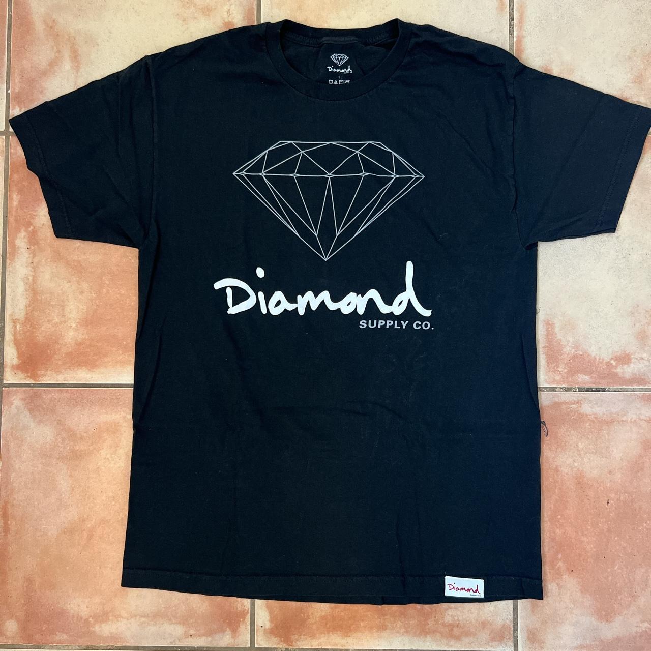 Diamond Supply Co. Men's Black and Grey T-shirt