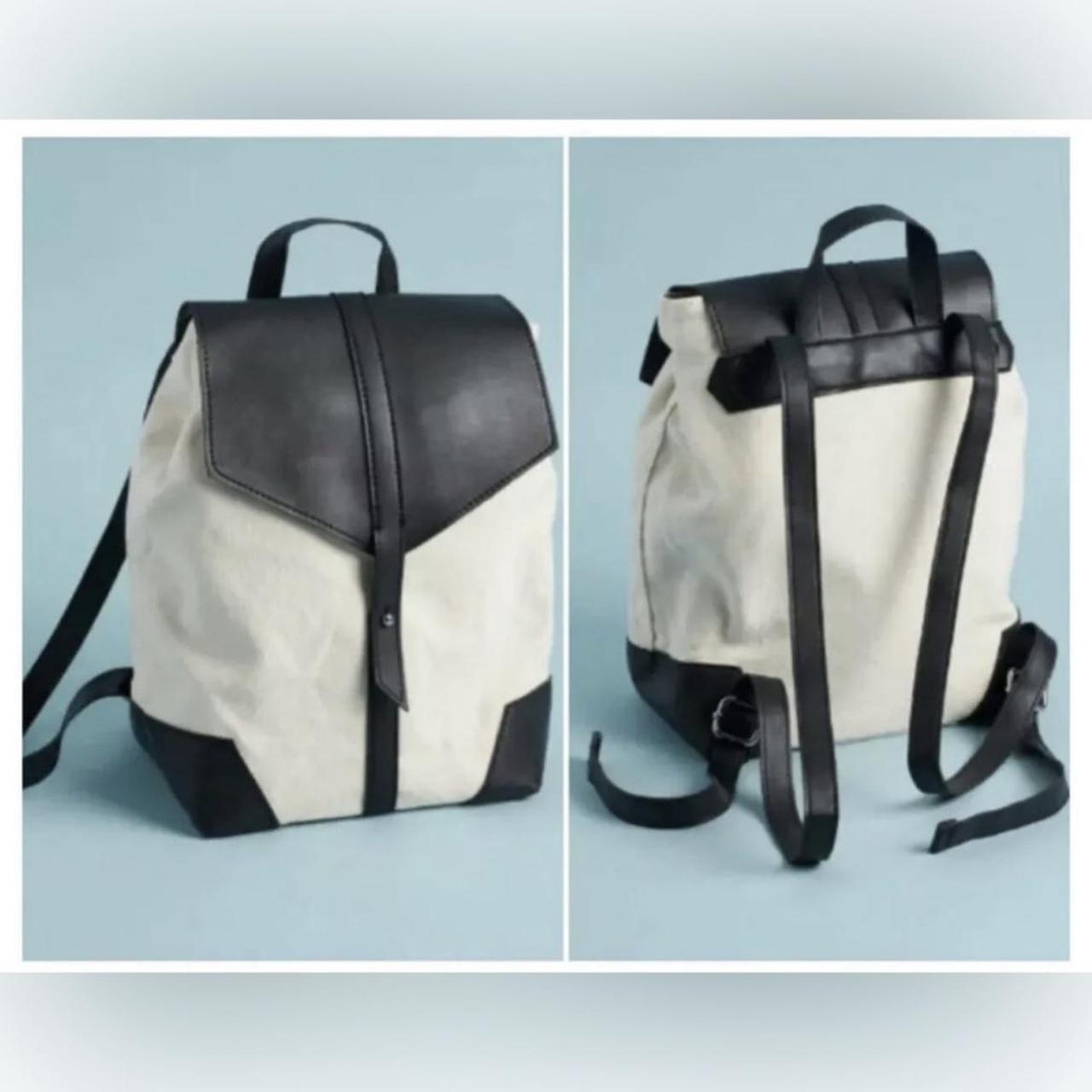 Deux Lux Canvas with Black Vegan Leather Medium Size Backpack NWOT