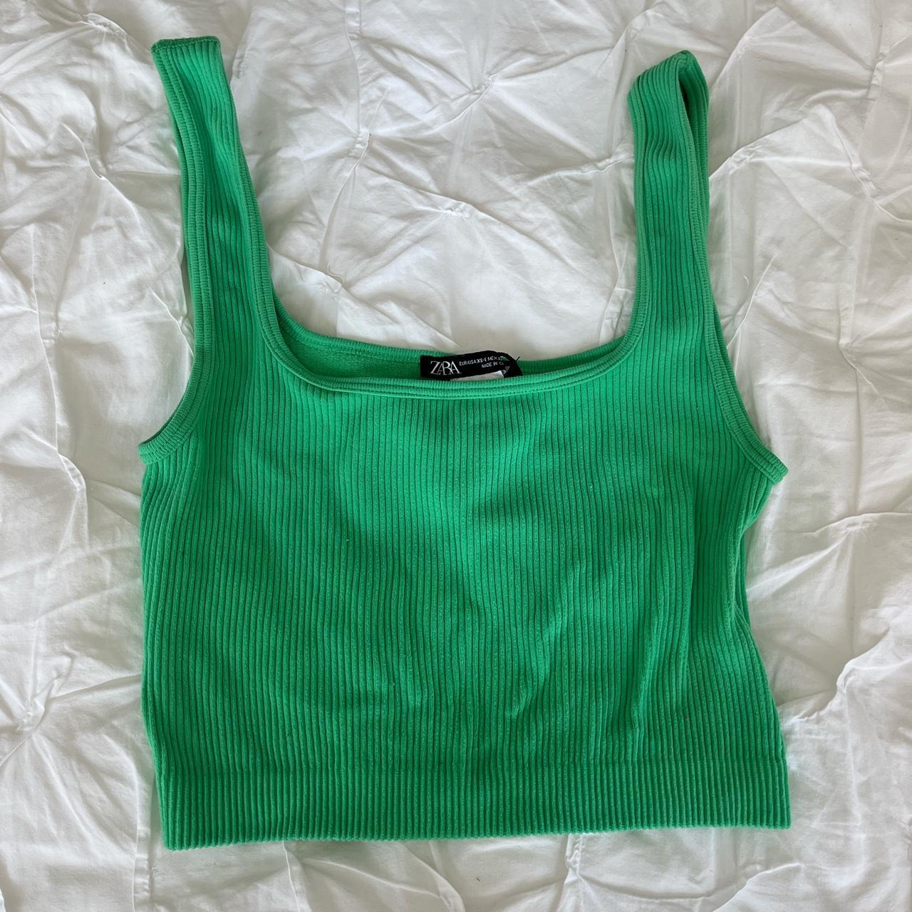 Zara neon green tank top - Depop