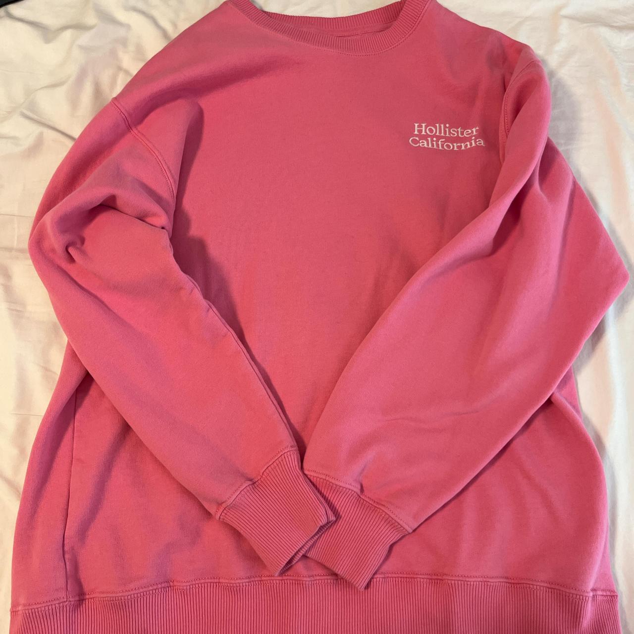 pink oversized hollister sweatshirt i love it sm