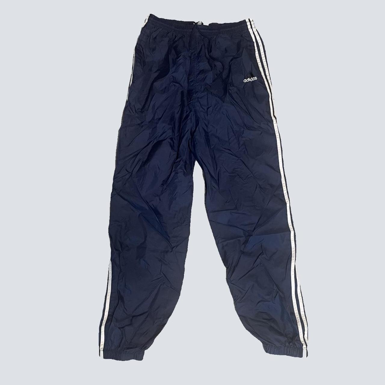 Blue Adidas Nylon Track Pants (sz. M) 