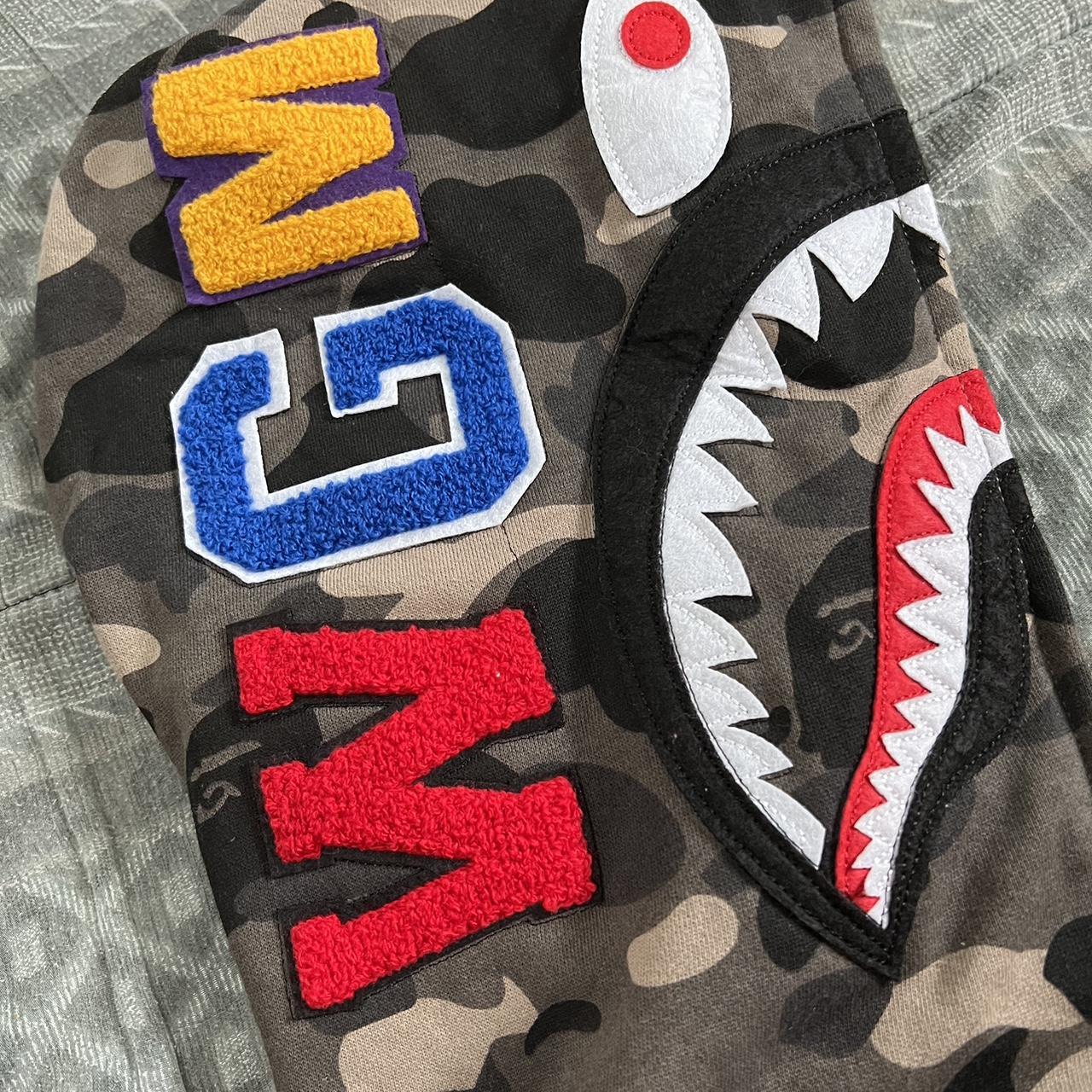 BAPE Men's Black and Cream Hoodie | Depop