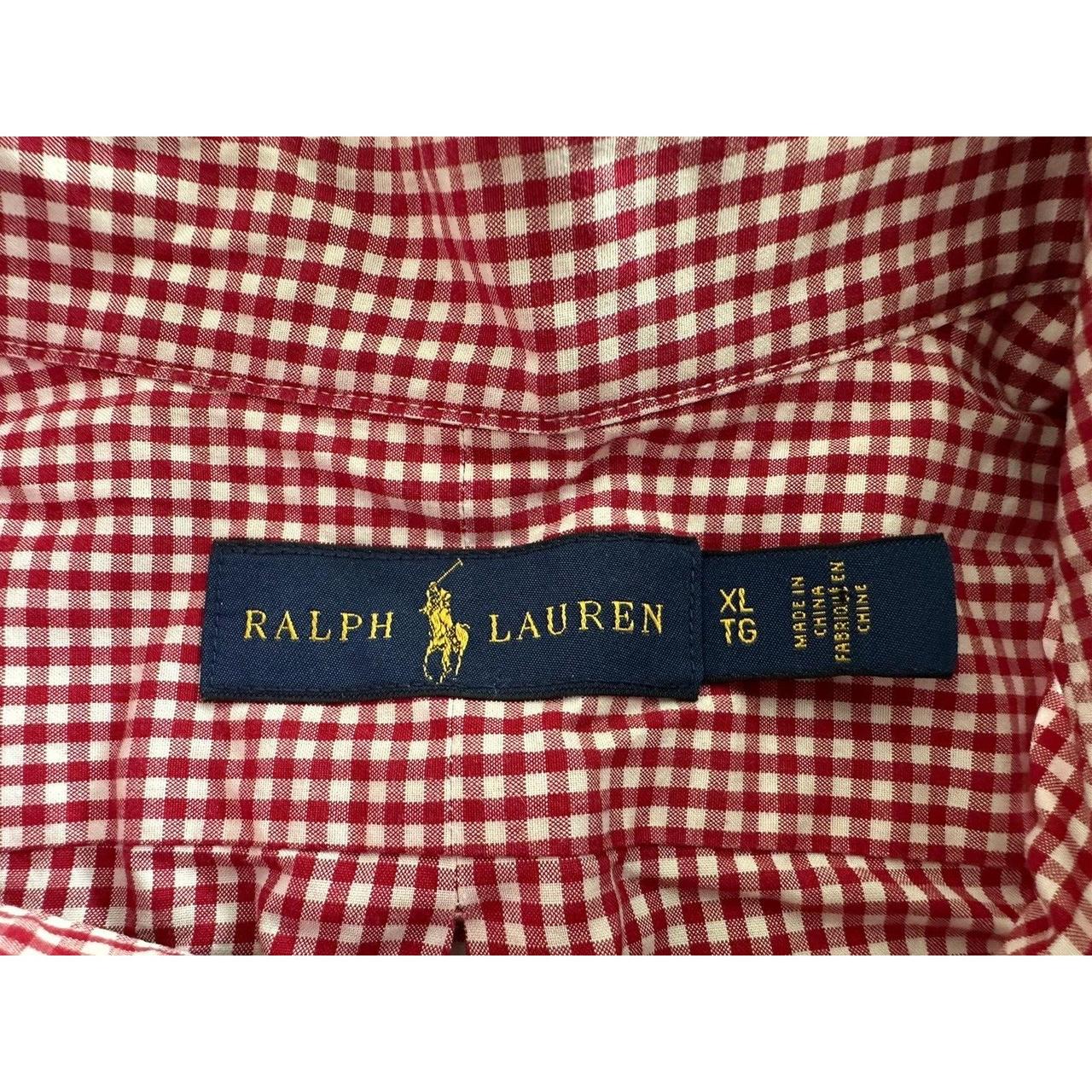 Ralph Lauren VINTAGE, Button Up XL Red/White Check... - Depop