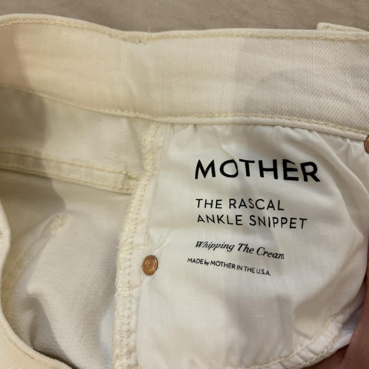 Mother Denim Jeans saving The Rascal Ankle Snippet “Whipping the Cream” White Size 25